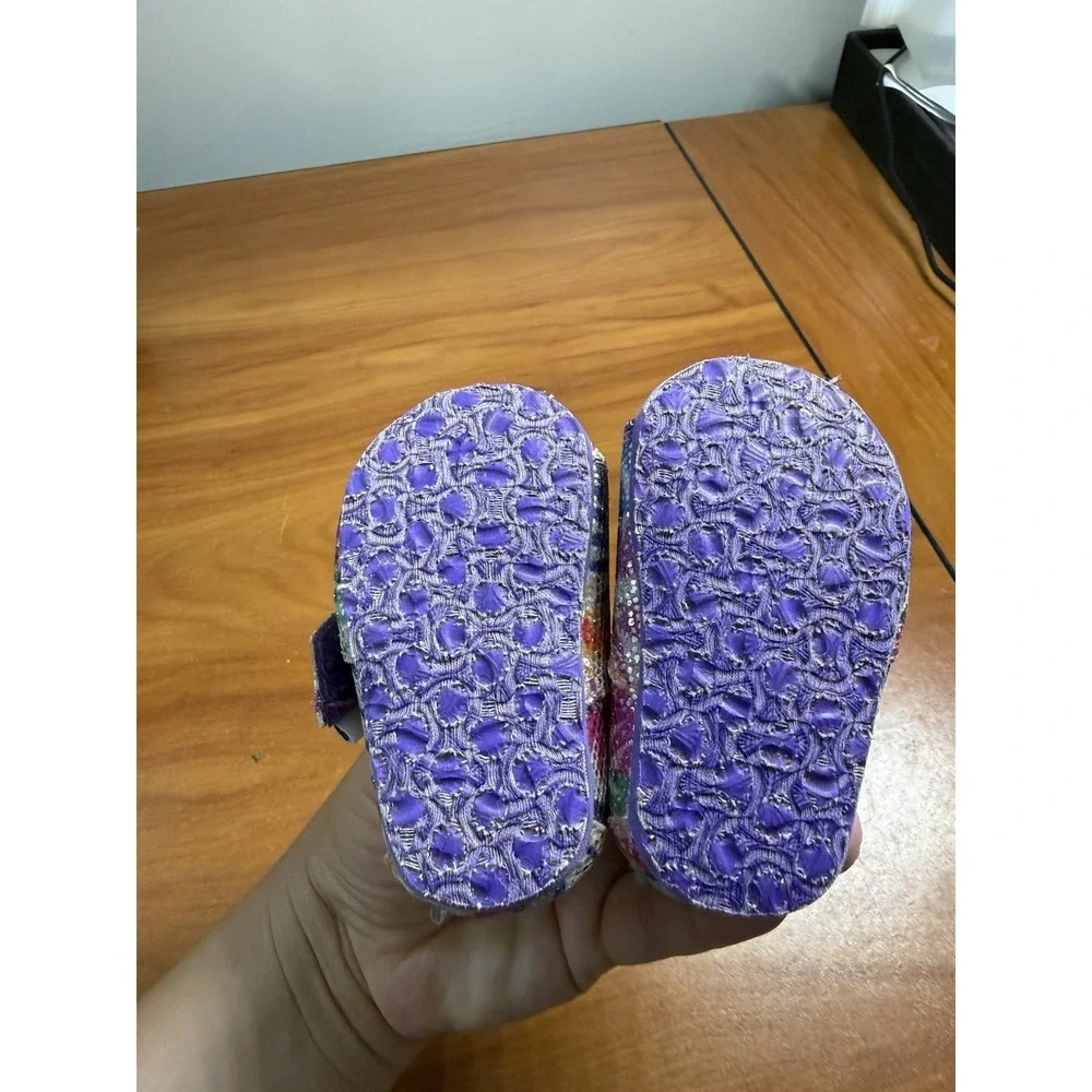 Toms Glitter Sparkly Multicolor Toddler Shoes Size T2 Tiny Infant Alpargata